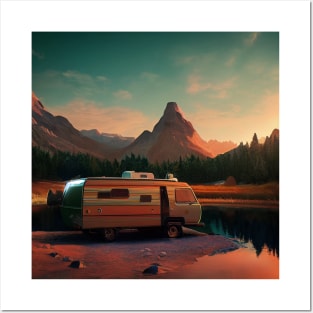 Van Life Camper RV Outdoors in Nature Posters and Art